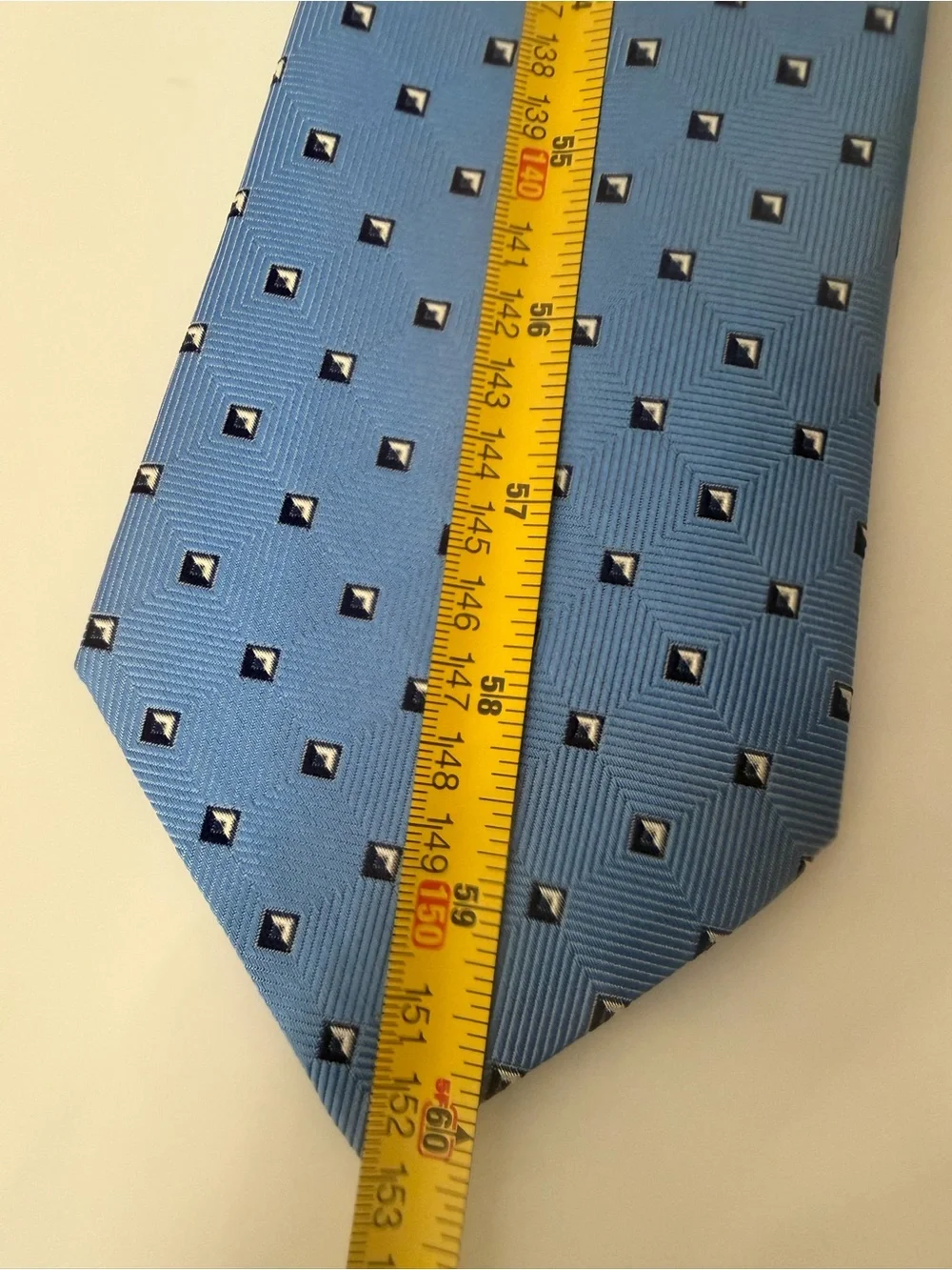 Brooks Brothers Sky Blue Geometric Square Silk Tie Stain Resistant